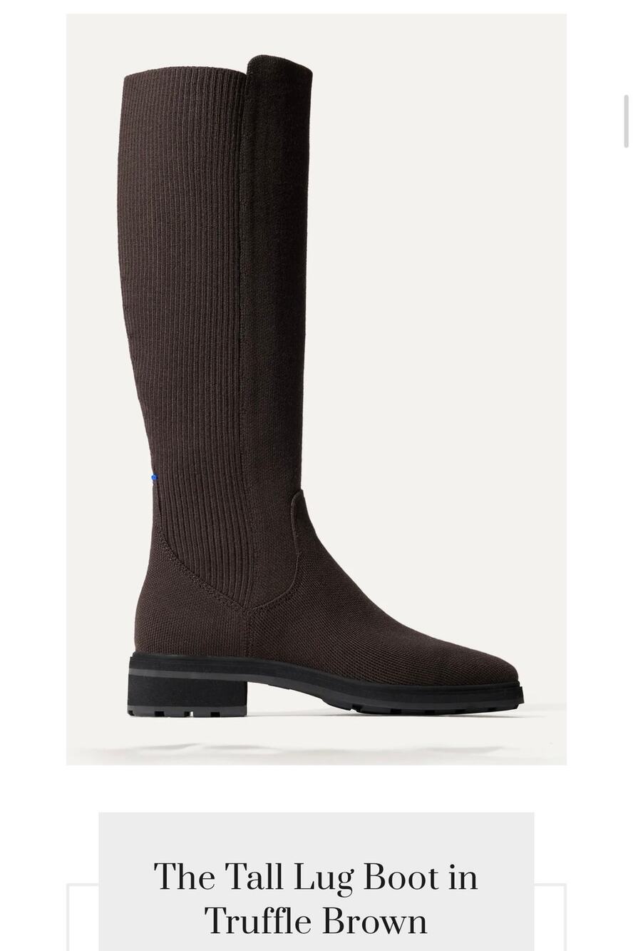ROTHY’S The Tall Lug Boot-Truffle Brown. Sz 9.5. Wool, Washable like new